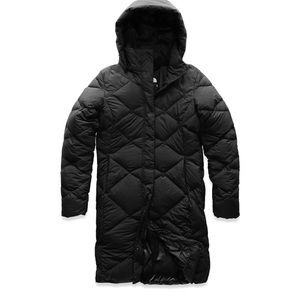 North face black quilted parka